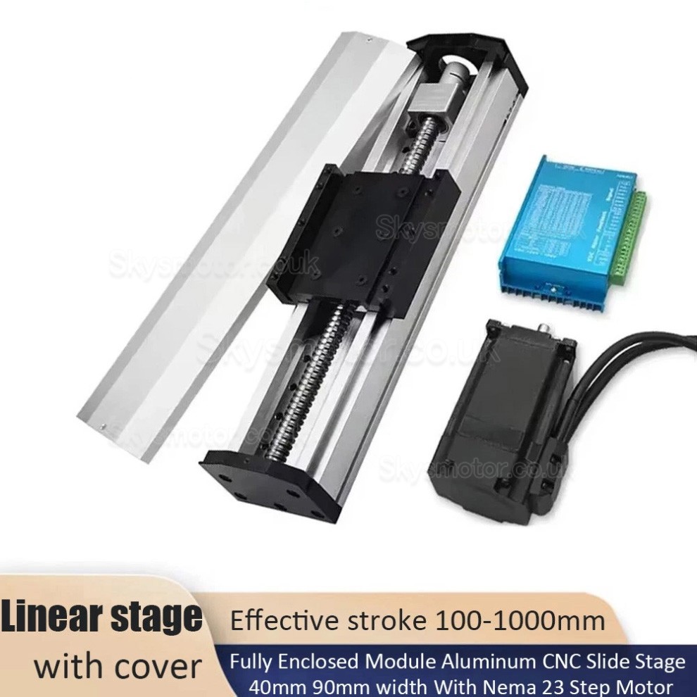 Fully Enclosed Waterproof Ballscrew CNC Slide Table Kit OSP001614 with NEMA 23 Stepper Motor + HB8080C Driver