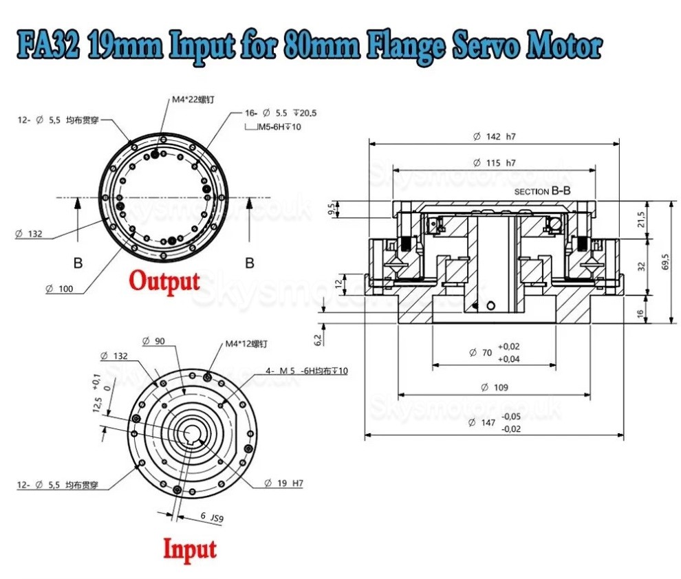 FA Series Harmonic Drive Gearbox Ratio 30:1/50:1/80:1/100:1/120:1 for Servo Motor