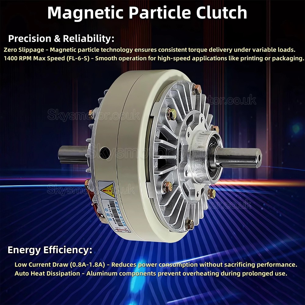 FL-S Series Dual-Shaft Magnetic Particle Clutch 6Nm-50Nm 24VDC Magnetic Powder Clutch