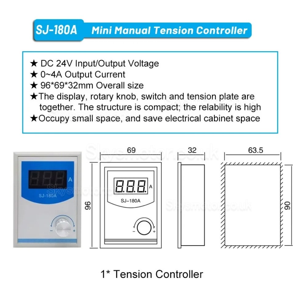 FK-D Series Hollow Shaft Magnetic Powder Brake Kit with SJ-180A Manual Tension Controller