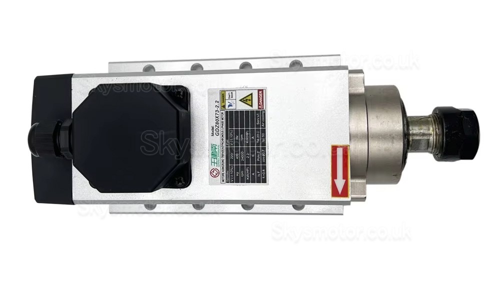 2.2KW 220V/380V Air Cooled Spindle Motor & VFD (Variable Frequency Drive) Kit GDZ80X73-2.2 + H100 ER20 Collet 24000RPM 400 Hz