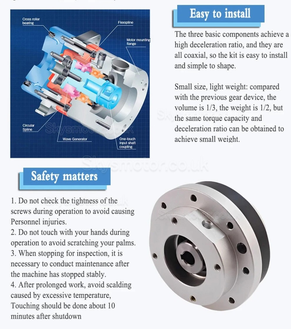 FA Series Harmonic Drive Gearbox Ratio 30:1/50:1/80:1/100:1/120:1 for Servo Motor