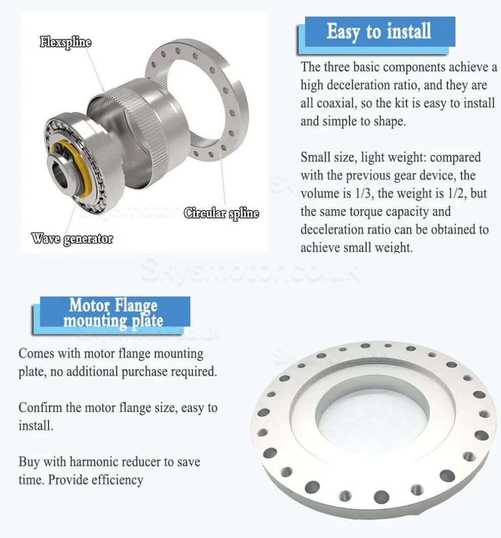 ZXF Series Harmonic Reducer Gearbox Ratio 30:1/50:1/80:1/100:1/120:1/160:1 for Stepper / Servo Motor