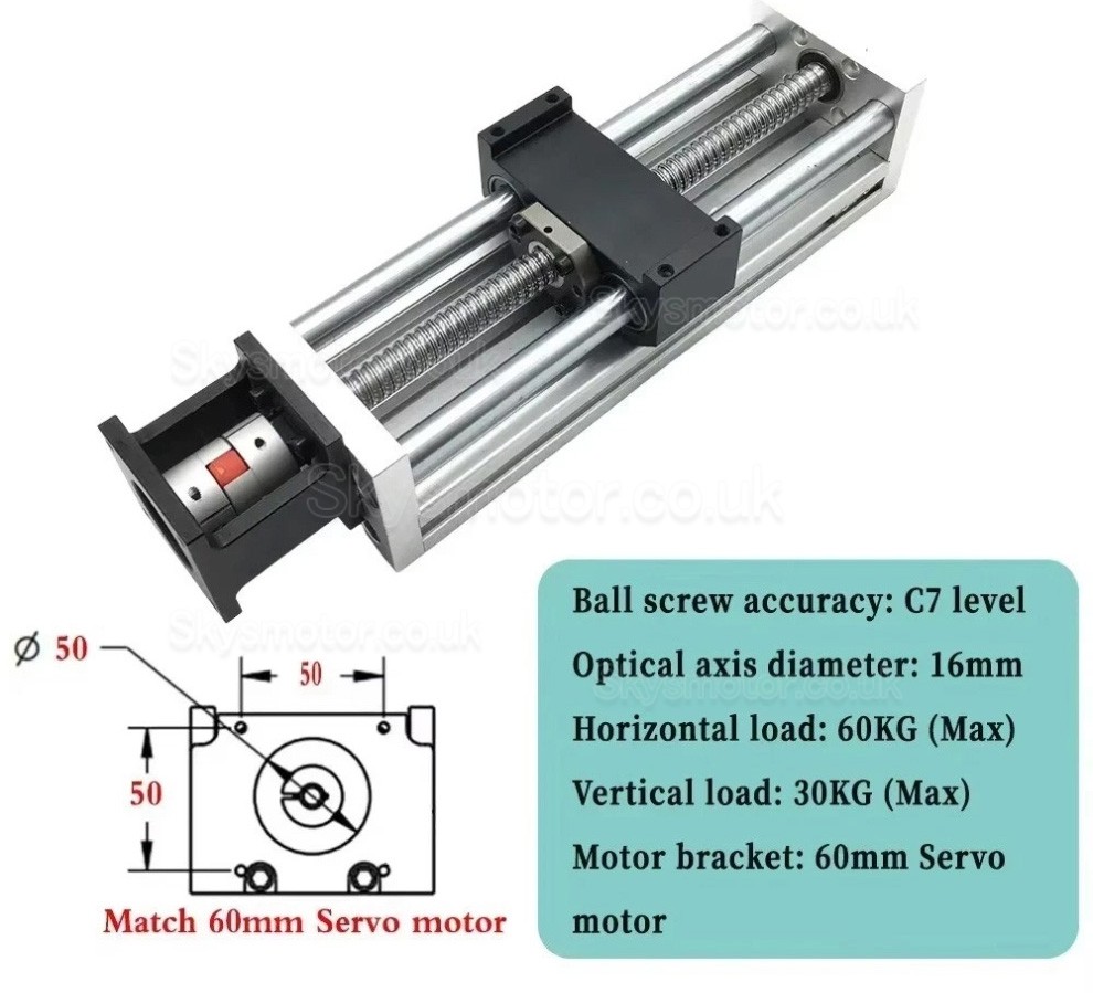 CNC Sliding Table Linear Table OSP001610 Slide Linear 100mm-1000mm Fit NEMA 23 Stepper Motor/ 60mm Servo Motor CNC Sliding Table Linear Table OSP001610 Slide Linear 100mm-1000mm Fit NEMA 23 Stepper Motor/ 60mm Servo Motor