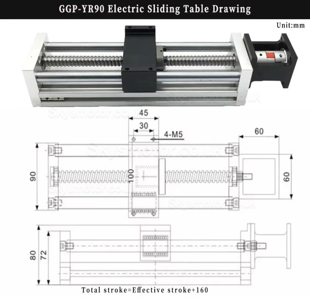 CNC Sliding Table Linear Table OSP001610 Slide Linear 100mm-1000mm Fit NEMA 23 Stepper Motor/ 60mm Servo Motor CNC Sliding Table Linear Table OSP001610 Slide Linear 100mm-1000mm Fit NEMA 23 Stepper Motor/ 60mm Servo Motor
