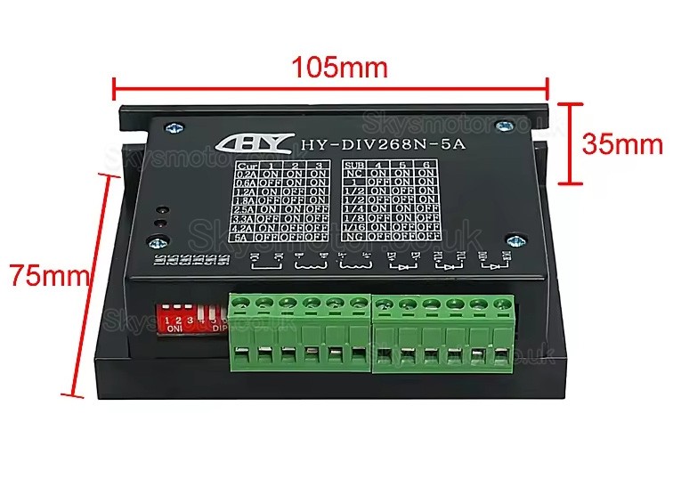 12-48V 2 Phase Hybrid Stepper Motor Driver Controller HY-DIV268N-5A 0.2-5A