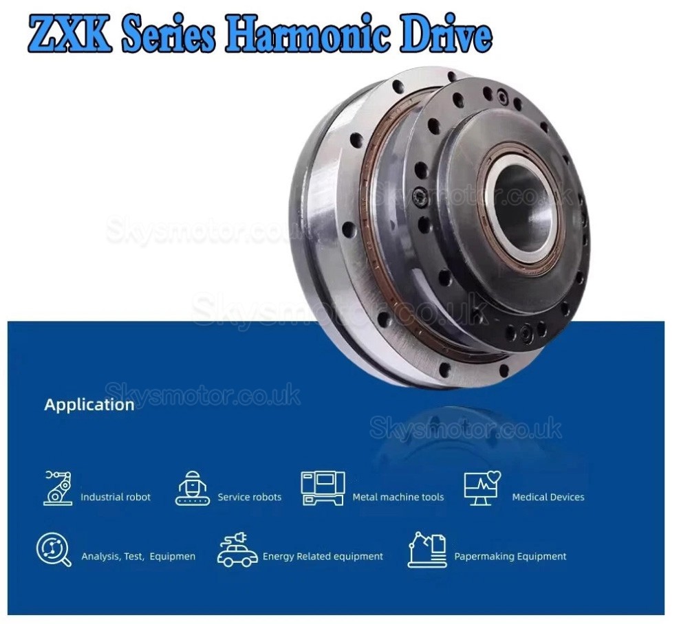 ZXK Series Hollow Type Harmonic Reducer Gearbox 30 Arcsec Ratio 30:1/50:1/80:1/100:1/120:1/160:1 