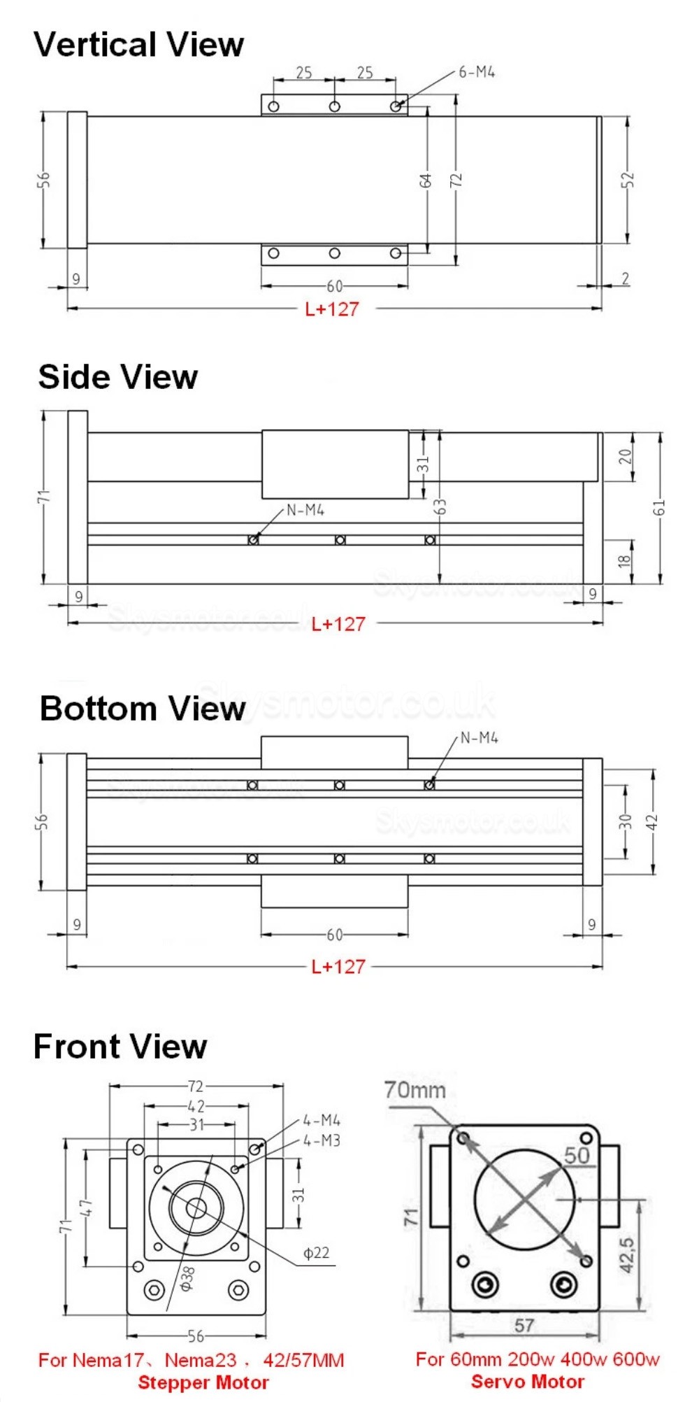 Fully Sealed CNC Linear Guide Module Ballscrew Slide Table QMF40 with Stepper Motor & Driver
