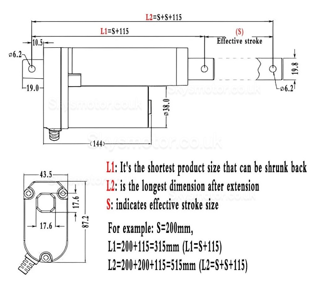 12V/24V Electric Linear Actuator OSP001608 5mm/s - 90mm/s 20 – 36 W 12V/24V Electric Linear Actuator OSP001608 5mm/s - 90mm/s 20 – 36 W