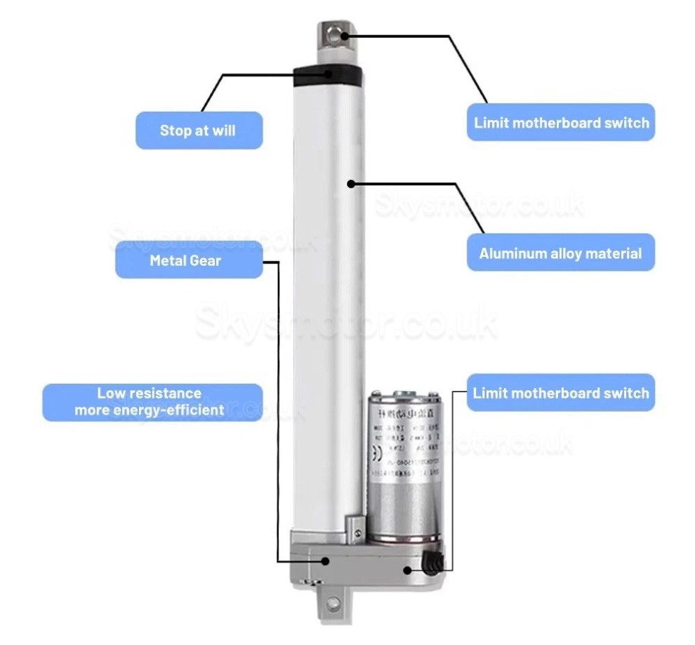 12V/24V Electric Linear Actuator OSP001608 5mm/s - 90mm/s 20 – 36 W 12V/24V Electric Linear Actuator OSP001608 5mm/s - 90mm/s 20 – 36 W