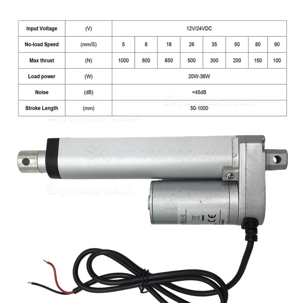 12V/24V Electric Linear Actuator OSP001608 5mm/s - 90mm/s 20 – 36 W 12V/24V Electric Linear Actuator OSP001608 5mm/s - 90mm/s 20 – 36 W