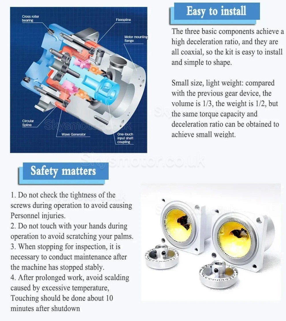MINIS/MINIF Series Harmonic Drive Gearbox Ratio 30:1/50:1/100:1