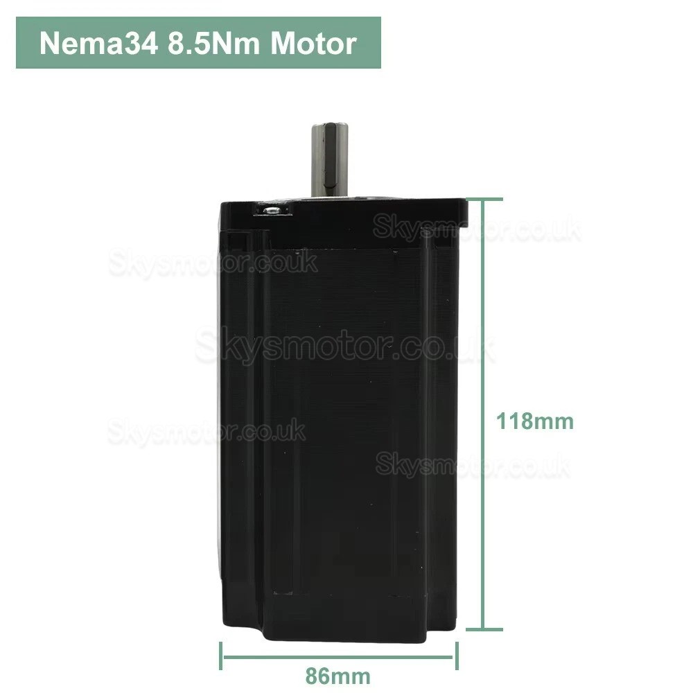 NEMA 34 Stepper Motor & Driver Kit 86BYGH9945A3J14 + EC3522 4.5/8.5/12Nm 3 Phase 1.8 Deg for Mid-Size CNC Milling Machine/Router