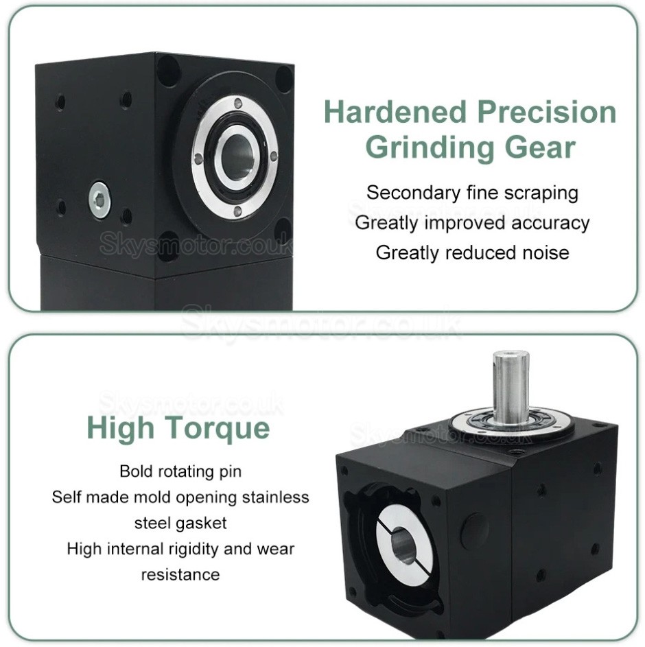 Nema 17 Right Angle Bevel Gearbox 90 Degree Commutator Ratio 2:1/3:1/5:1 for Nema 17 Stepper Motor