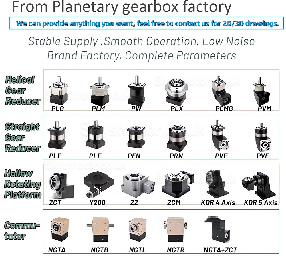 PFN60-160 Series Hollow Hole Output Planetary Gearbox Ratio 3:1 - 100:1 Fit NEMA 23, 34 Stepper Motor 80/110/130/180mm Servo Motor