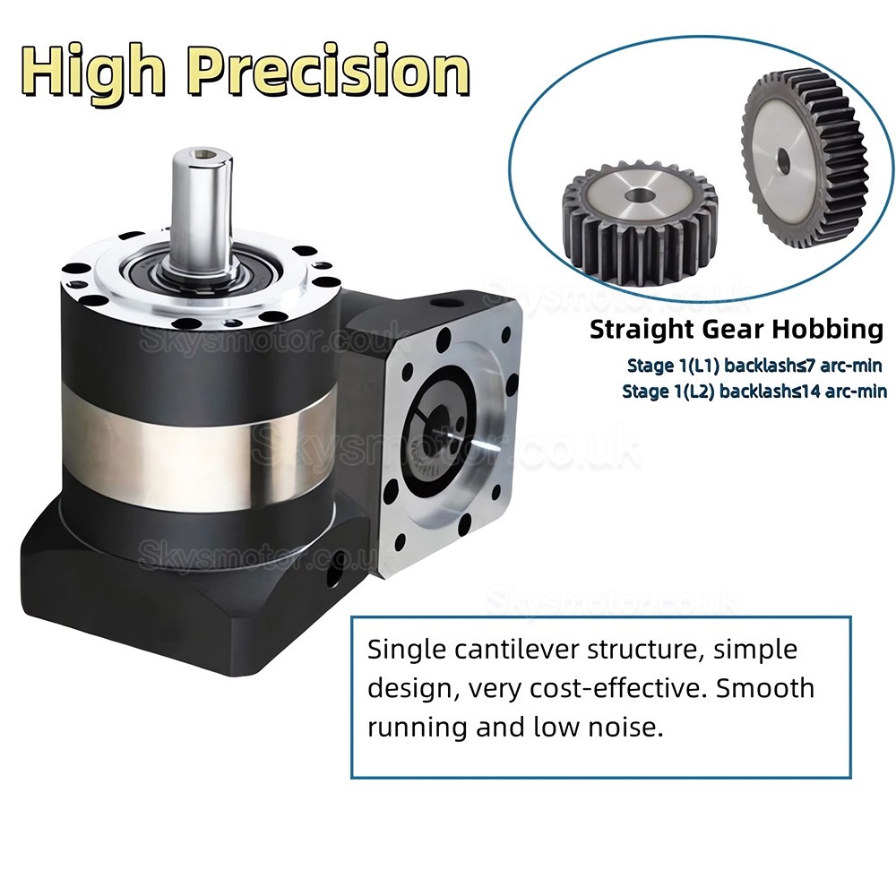 PLE042 Series Nema 17 Planetary Gearbox Ratio 4:1 - 100:1 for NEMA17 Stepper Motor / 40mm Servo Motor 50W 100W