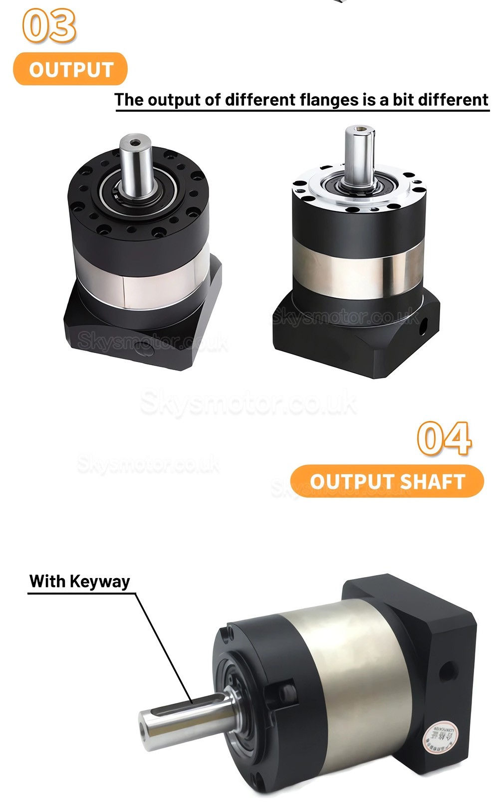 PLE042 Series Nema 17 Planetary Gearbox Ratio 4:1 - 100:1 for NEMA17 Stepper Motor / 40mm Servo Motor 50W 100W