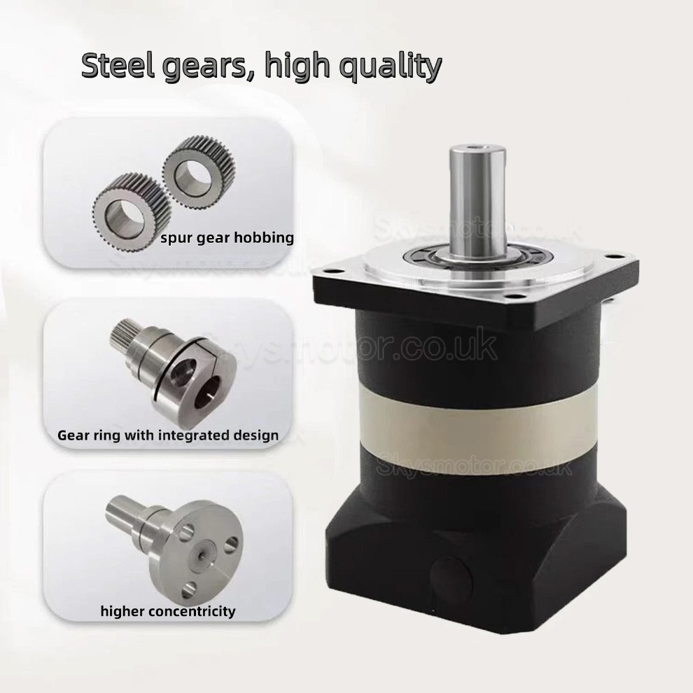 PLF090 Series Nema 34 Planetary Gearbox Ratio 3:1 - 100:1 for NEAM34 Stepper Motor, 80mm Servo Motor 750W PLF090 Series Nema 34 Planetary Gearbox Ratio 3:1 - 100:1 for NEAM34 Stepper Motor, 80mm Servo Motor 750W