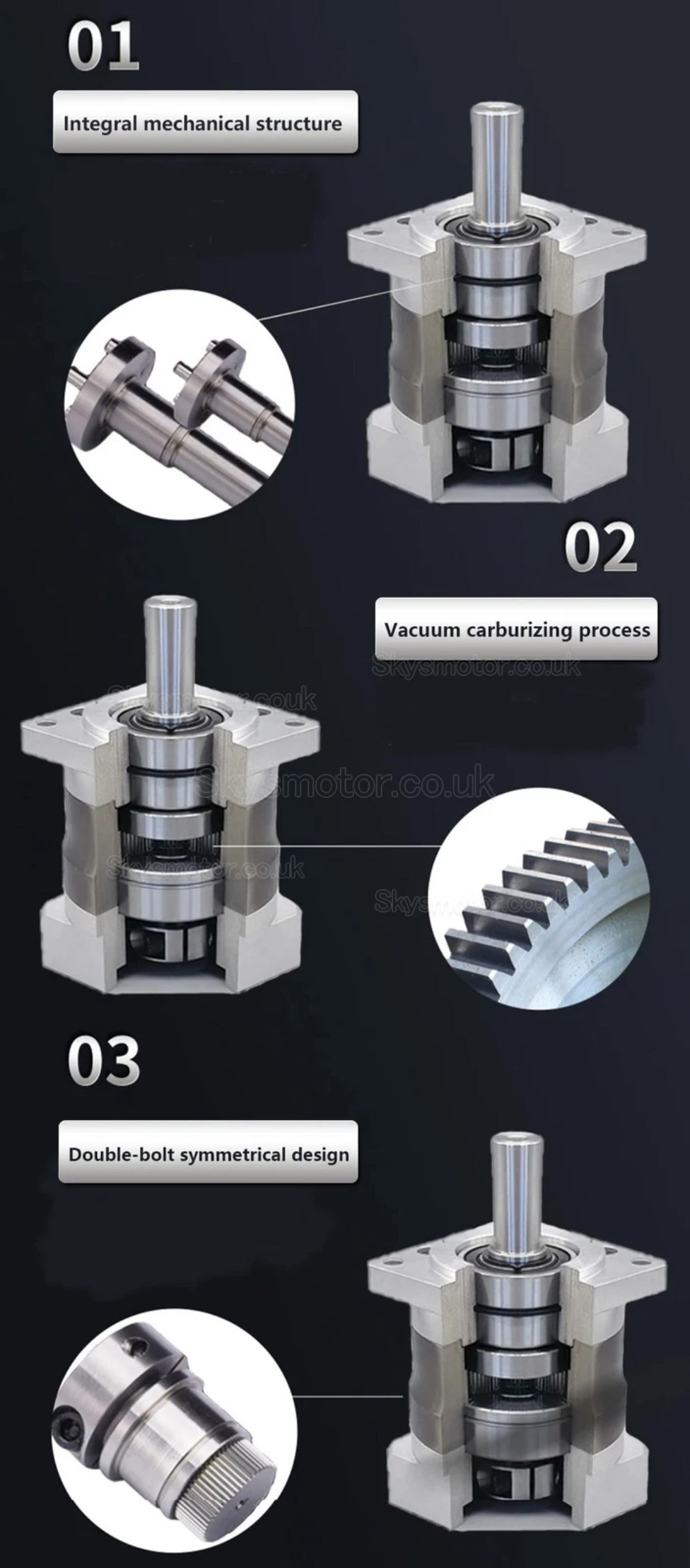 PLF120 Series Nema 42 Planetary Gearbox Ratio 3:1 - 100:1 19mm Input Shaft Fit Nema 42 Stepper Motor