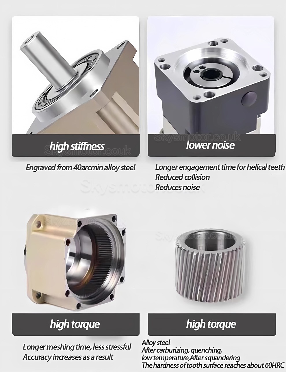 PLG090 Helical Planetary Gearbox Ratio 3:1 - 100:1 NEMA 34 Stepper Motor / 80mm 90mm Servo Motor 50W 100W