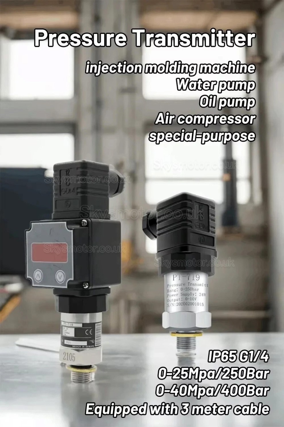 Industry Hydraulic Pressure Sensor PT-719 Pressure Transmitter 0-10V 4-20mA IP65