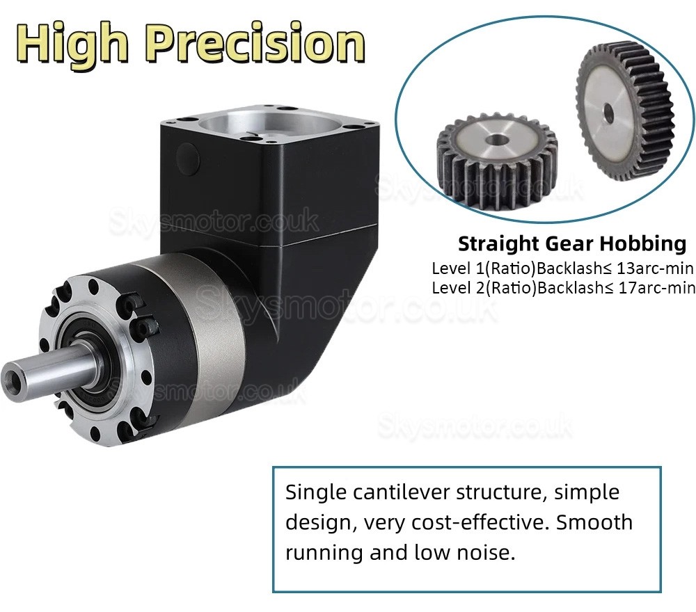 PVE060 Series Nema 23 90 Degree Right Angle Planetary Gearbox Ratio 3:1 - 100:1 Fit Nema 23 Stepper Motor/60mm Servo Motor