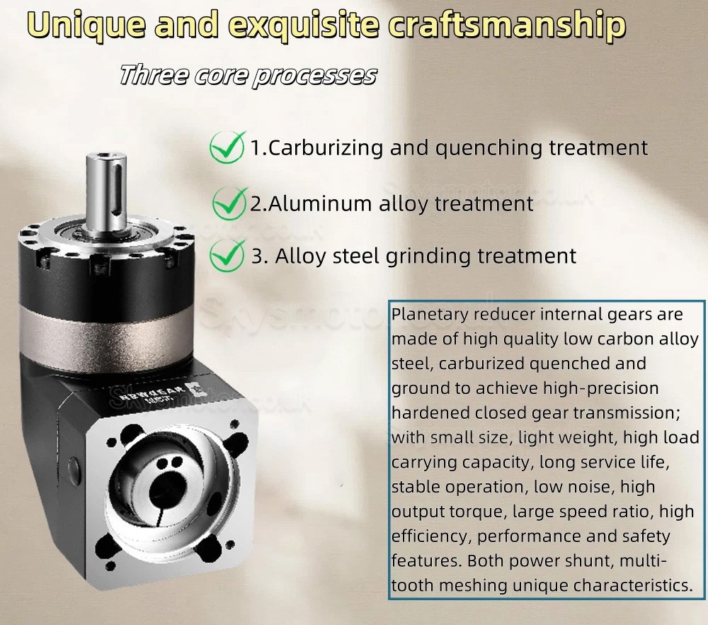 PVE060 Series Nema 23 90 Degree Right Angle Planetary Gearbox Ratio 3:1 - 100:1 Fit Nema 23 Stepper Motor/60mm Servo Motor