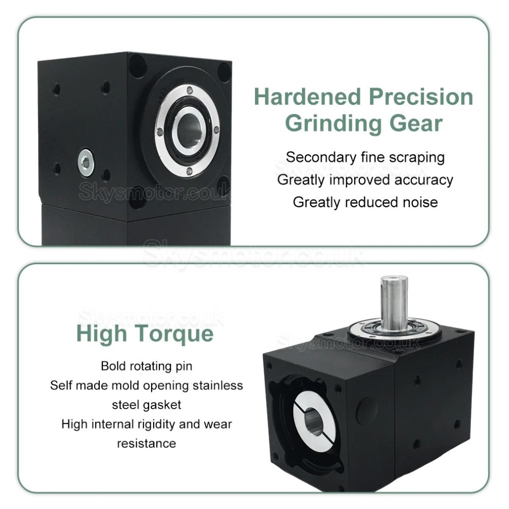 Nema 34 Right Angle Bevel Gearbox Ratio 2:1/3:1/5:1 for for NEMA 34 Stepper/ 80mmServo Motor