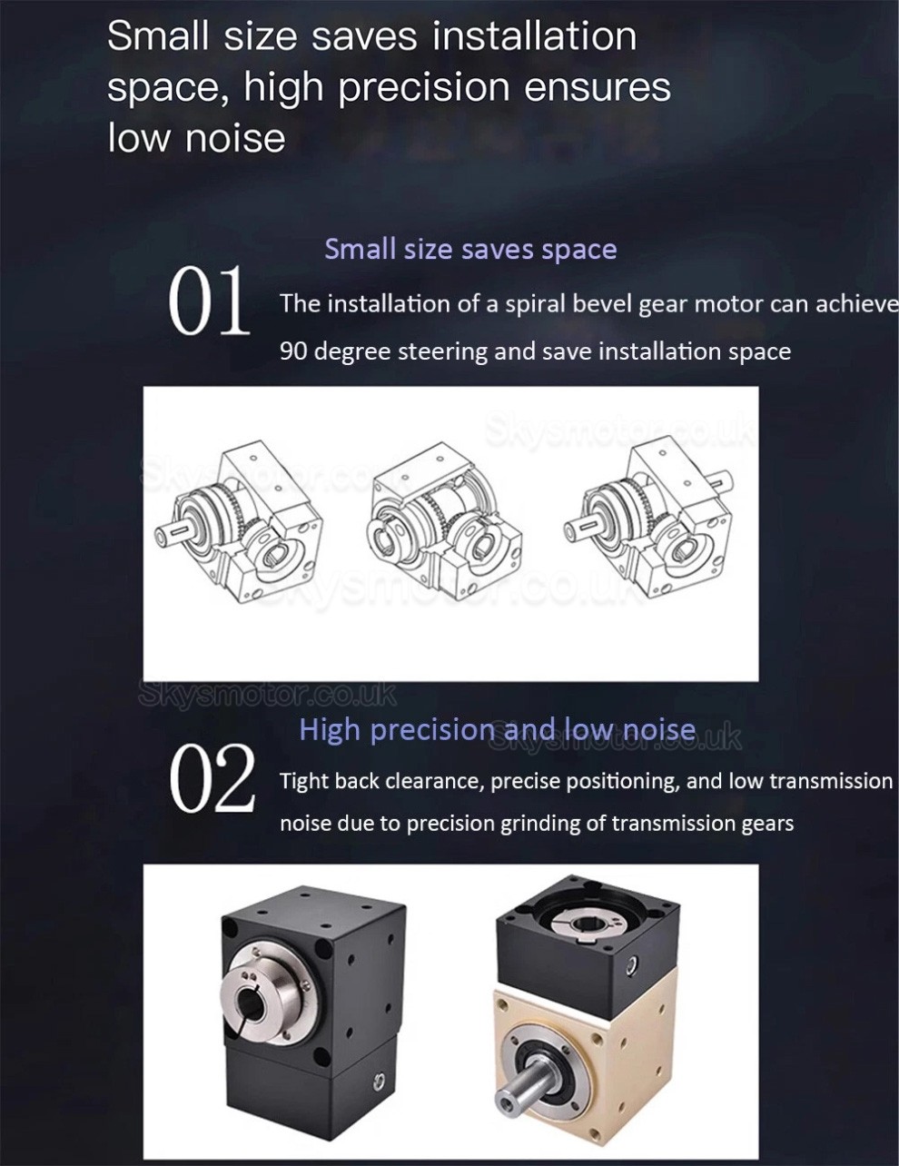 Nema 23 Right Angle Bevel Gearbox 90 Degree Commutator Ratio 2:1/3:1/5:1 for Nema23 Stepper Motor