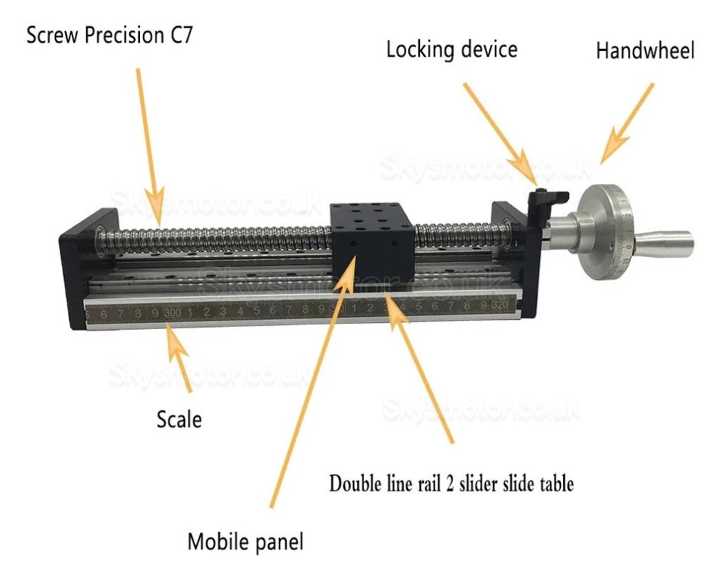 Manual Linear Stage SXG5080 Manual Double Guides Ballscrew Slide Table with Handwheel Manual Linear Stage SXG5080 Manual Double Guides Ballscrew Slide Table with Handwheel