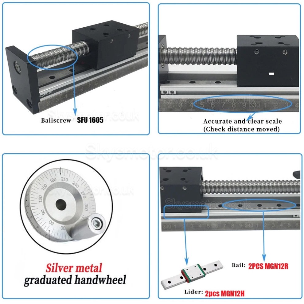 Manual Linear Stage SXG5080 Manual Double Guides Ballscrew Slide Table with Handwheel Manual Linear Stage SXG5080 Manual Double Guides Ballscrew Slide Table with Handwheel