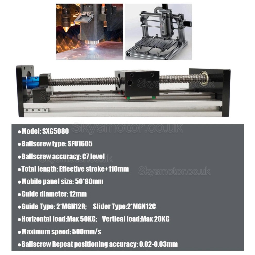Manual Linear Stage SXG5080 Manual Double Guides Ballscrew Slide Table with Handwheel Manual Linear Stage SXG5080 Manual Double Guides Ballscrew Slide Table with Handwheel