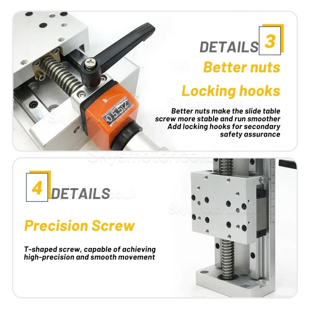 CNC Manual Self-lock Slide Table Linear Module Z Position Stage Trapezoidal Screw Module with Digital Display