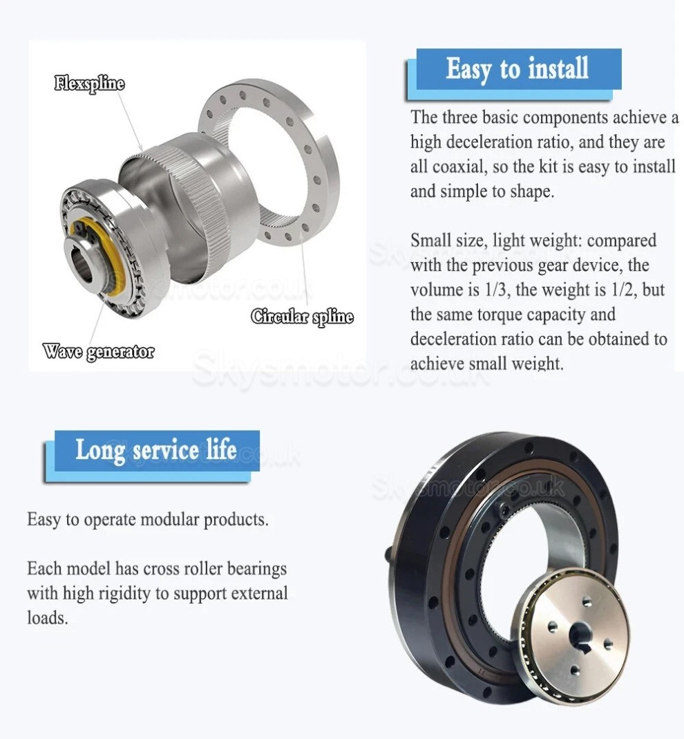 ZXD/ZXZ Series Mini Harmonic Drive 20 Arc-sec Ratio 30:1/50:1/80:1//100:1 