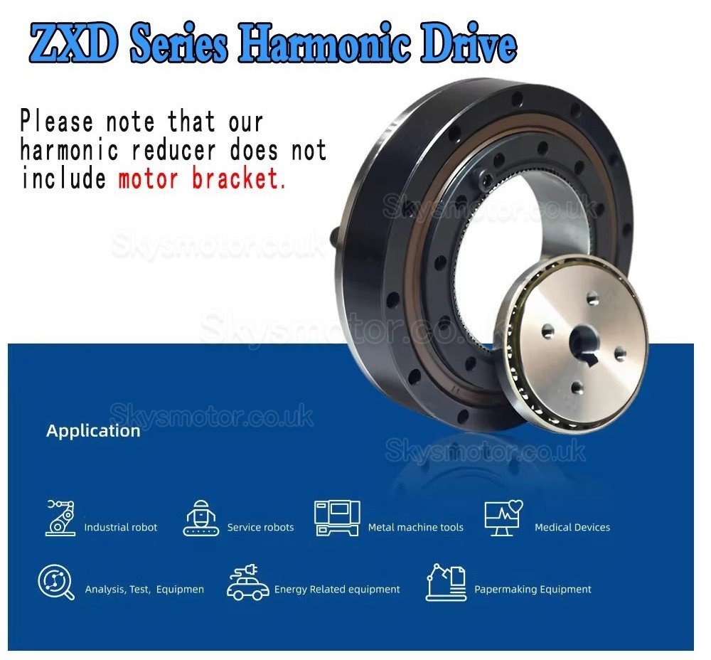 ZXD/ZXZ Series Mini Harmonic Drive 20 Arc-sec Ratio 30:1/50:1/80:1//100:1 