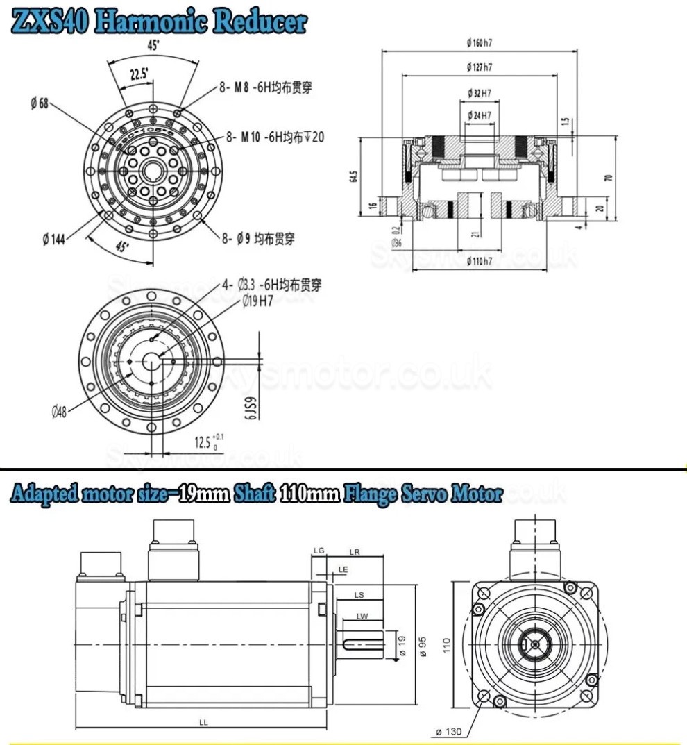 ZXS Series Harmonic Reducer Gearbox 30 Arcsec Cup Type Ratio 30:1/50:1/80:1/100:1/120:1 ZXS Series Harmonic Reducer Gearbox 30 Arcsec Cup Type Ratio 30:1/50:1/80:1/100:1/120:1