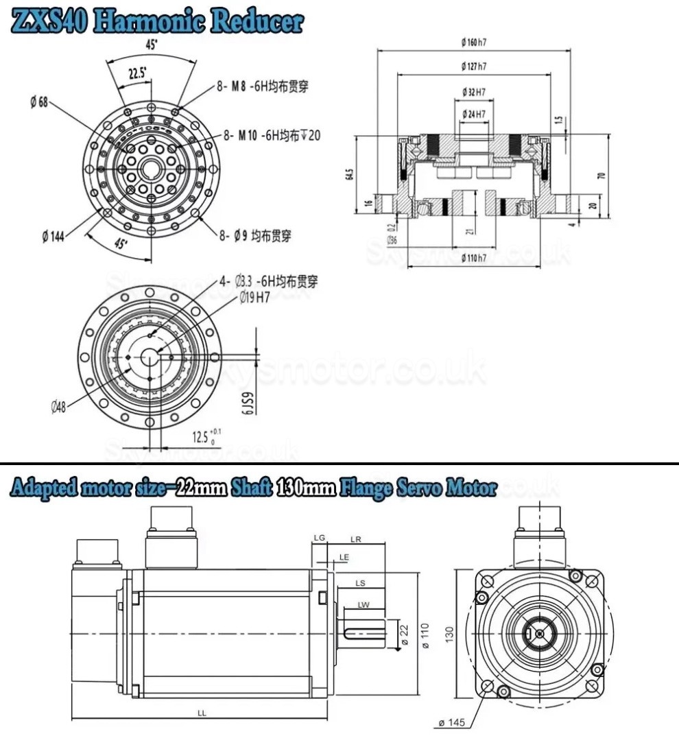 ZXS Series Harmonic Reducer Gearbox 30 Arcsec Cup Type Ratio 30:1/50:1/80:1/100:1/120:1 ZXS Series Harmonic Reducer Gearbox 30 Arcsec Cup Type Ratio 30:1/50:1/80:1/100:1/120:1