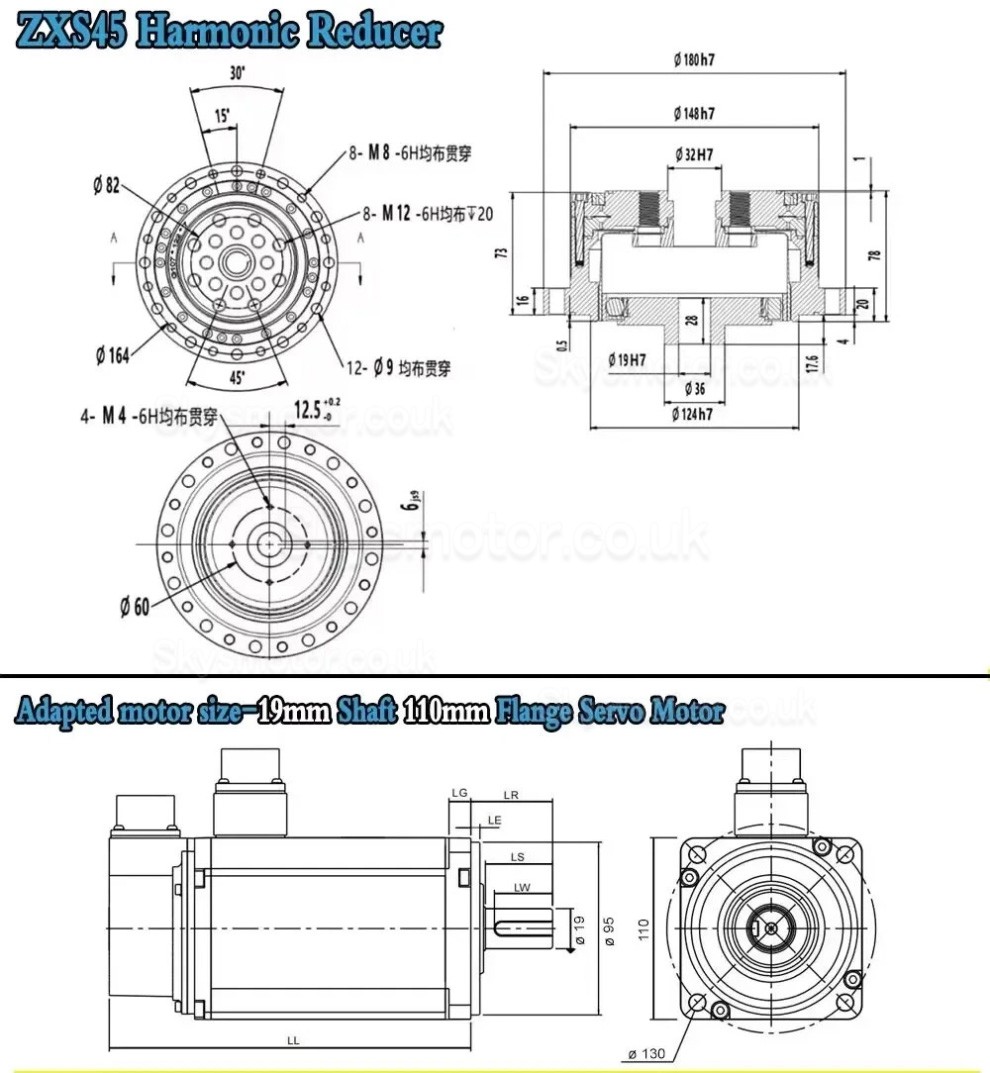 ZXS Series Harmonic Reducer Gearbox 30 Arcsec Cup Type Ratio 30:1/50:1/80:1/100:1/120:1 ZXS Series Harmonic Reducer Gearbox 30 Arcsec Cup Type Ratio 30:1/50:1/80:1/100:1/120:1