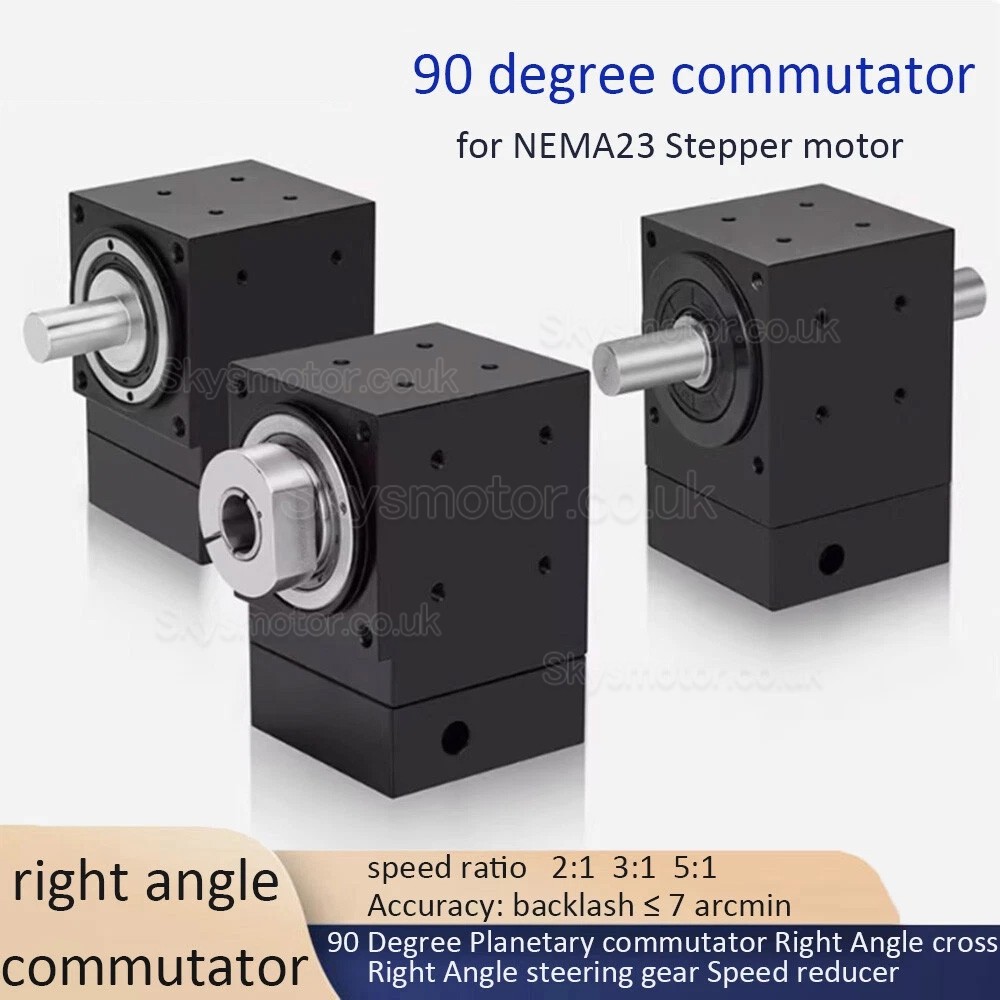 Nema 23 Right Angle Bevel Gearbox 90 Degree Commutator Ratio 2:1/3:1/5:1 for Nema23 Stepper Motor