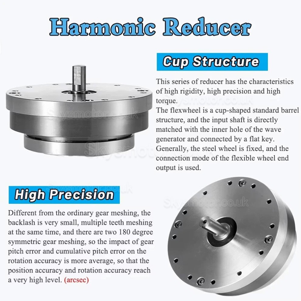 ZXJ Series Harmonic Reducer Gearbox 30 Arcsec Ratio 30:1/50:1/80:1/100:1