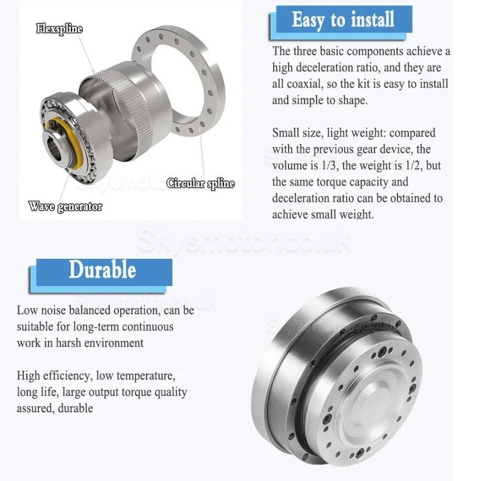 ZXJ Series Harmonic Reducer Gearbox 30 Arcsec Ratio 30:1/50:1/80:1/100:1